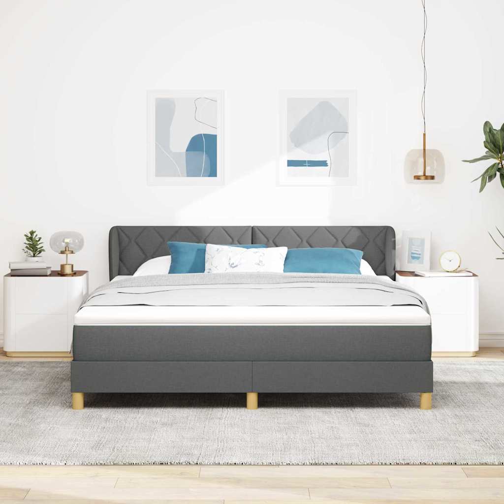 Krevet s opruga kutije Tamno siva 180 x 200 cm tkanina