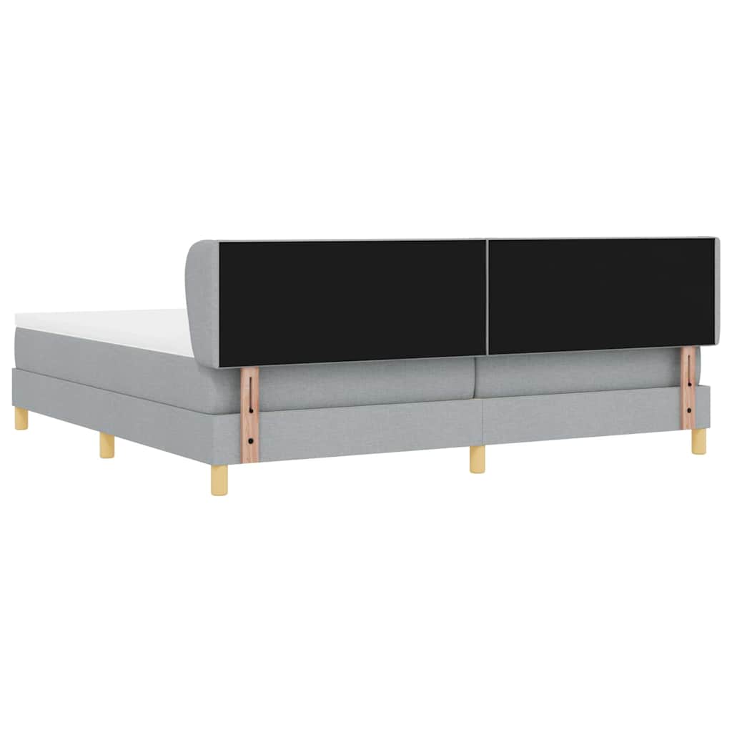 Krevet s opruga kutije Svjetlosiva 200 x 200 cm tkanina