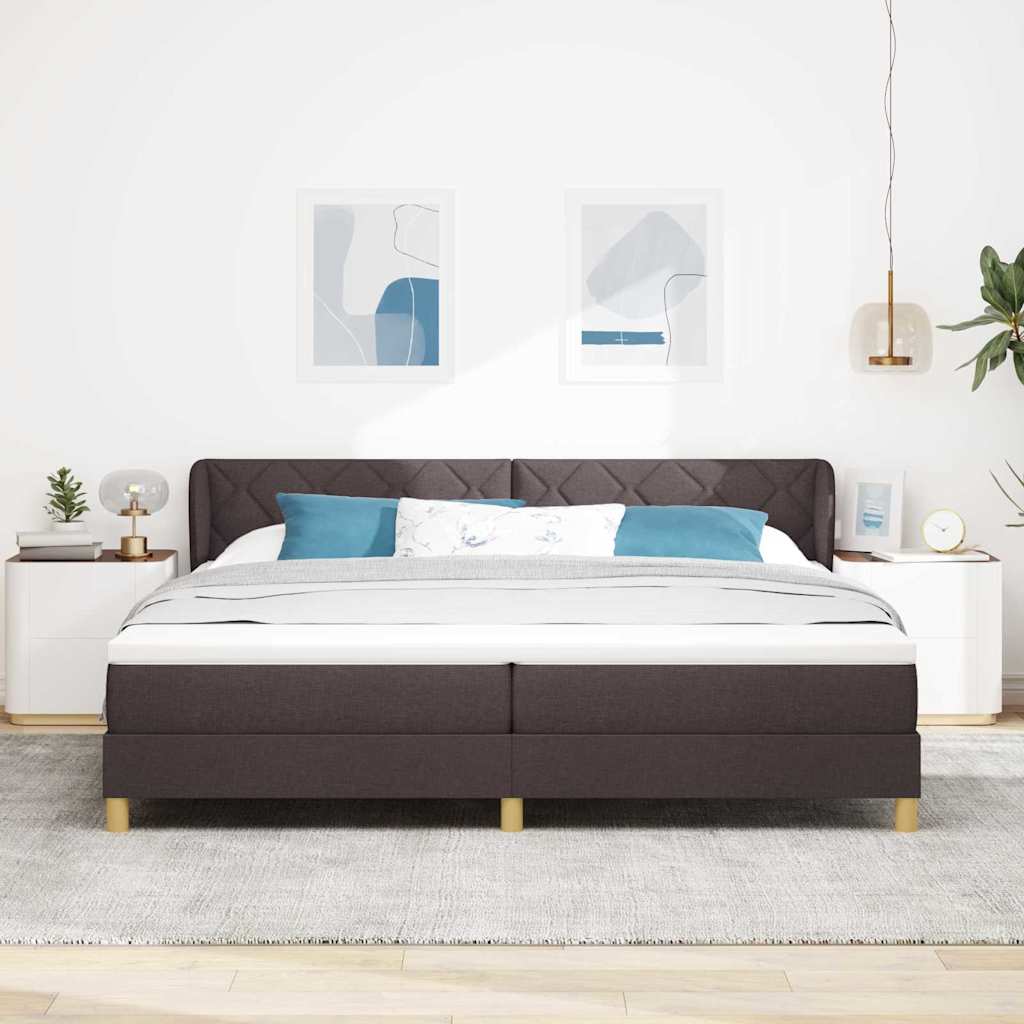 Krevet s opruga kutije Tamno smeđa 200 x 200 cm tkanina