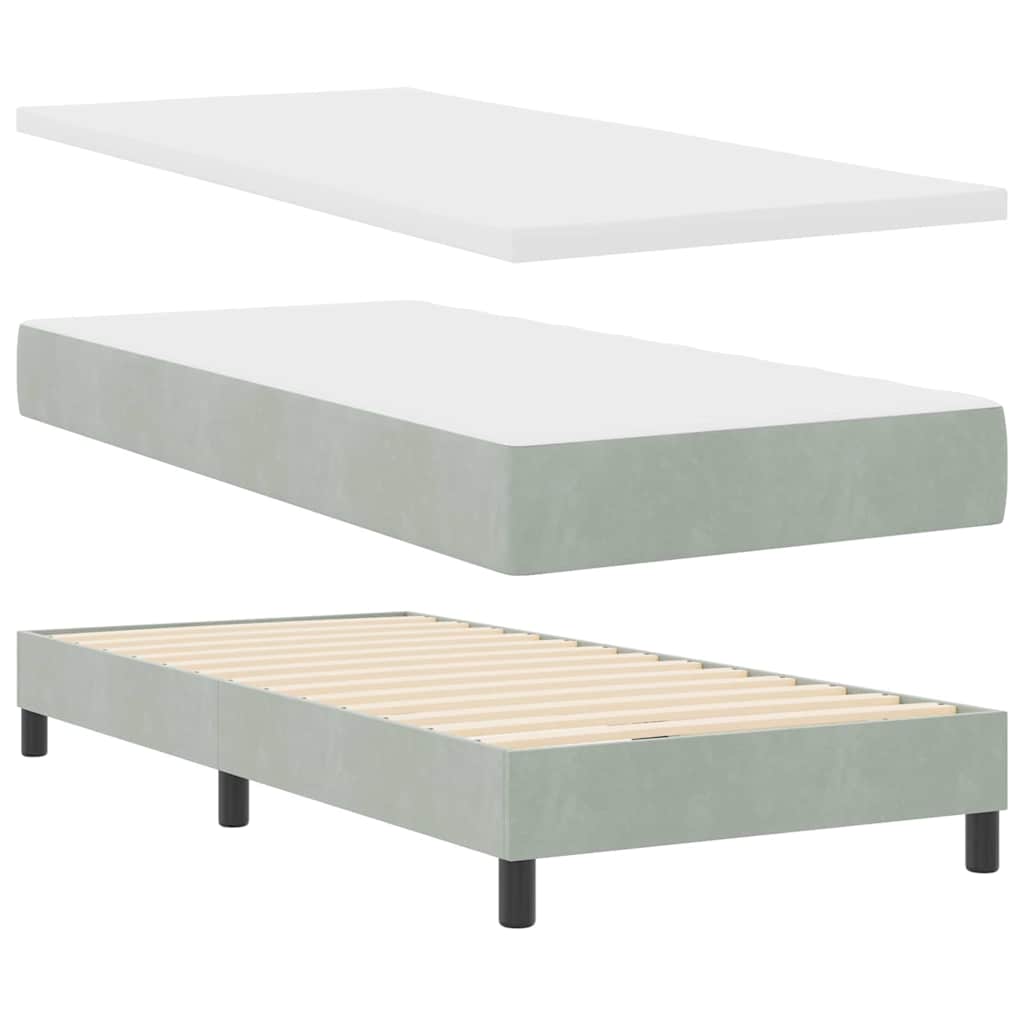 Krevet s opruga kutije Svjetlosiva 90 x 190 cm Baršun
