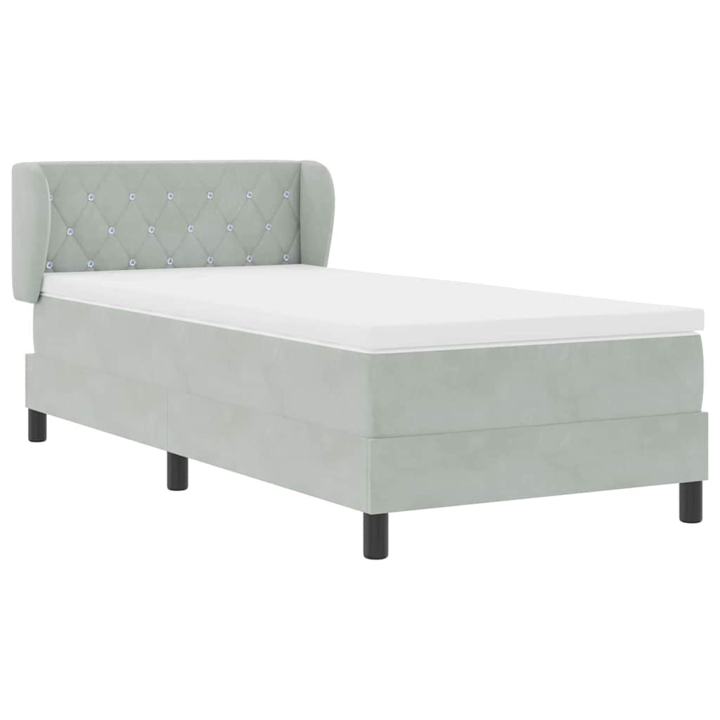 Krevet s opruga kutije Svjetlosiva 90 x 190 cm Baršun
