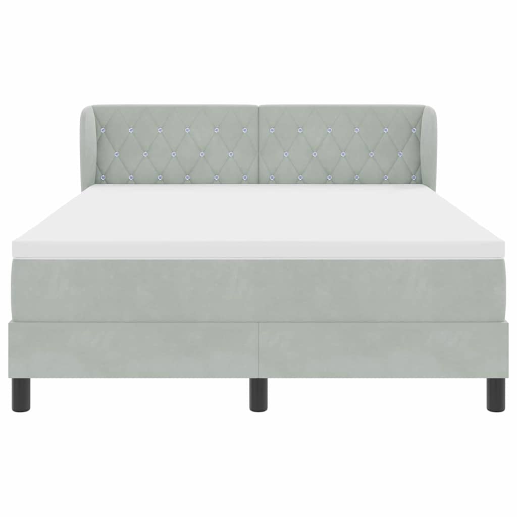 Krevet s opruga kutije Svjetlosiva 140 x 190 cm Baršun