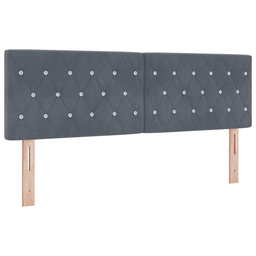 Krevet s opruga kutije Tamno siva 160 x 200 cm Baršun