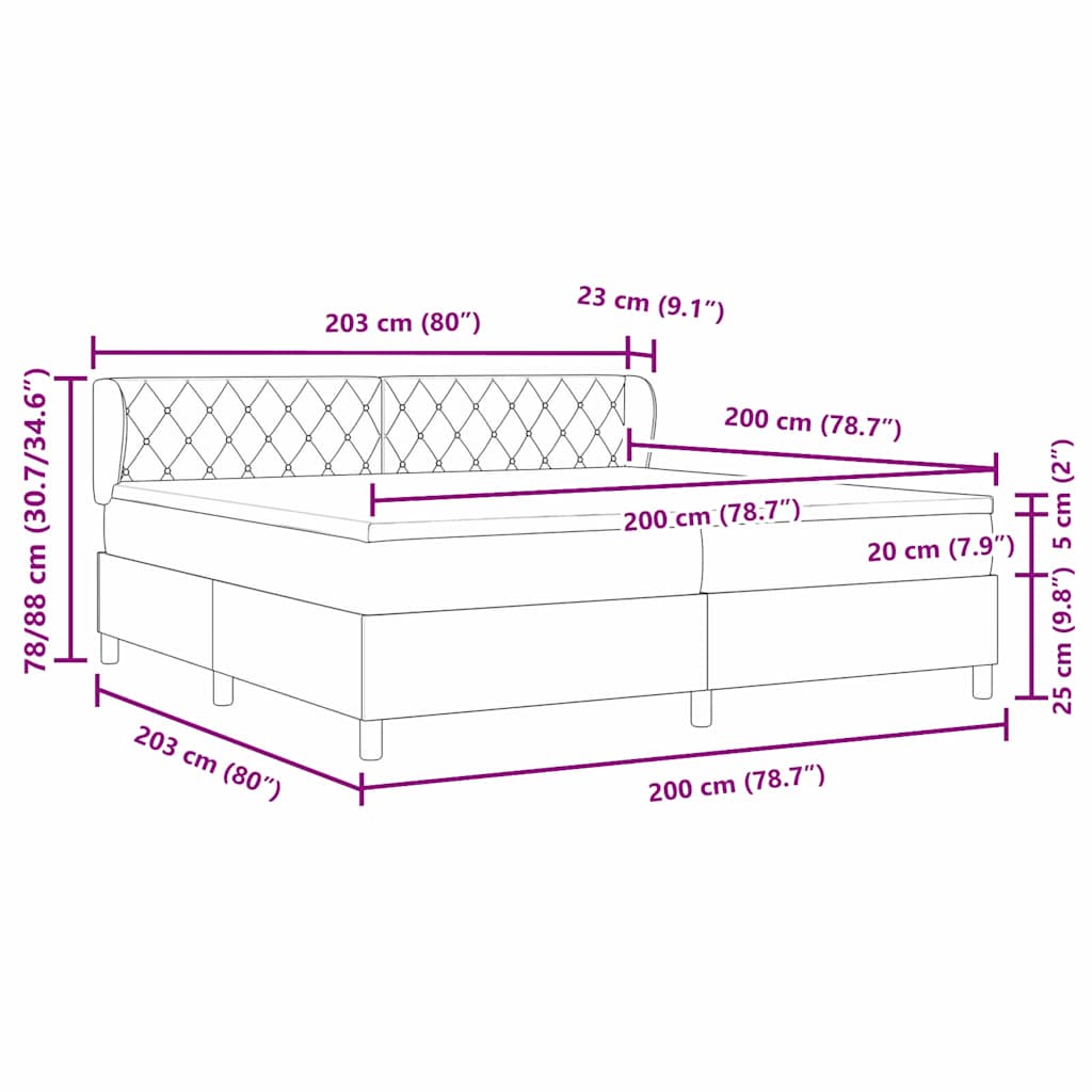 Krevet s opruga kutije Tamnozelena 200 x 200 cm Baršun