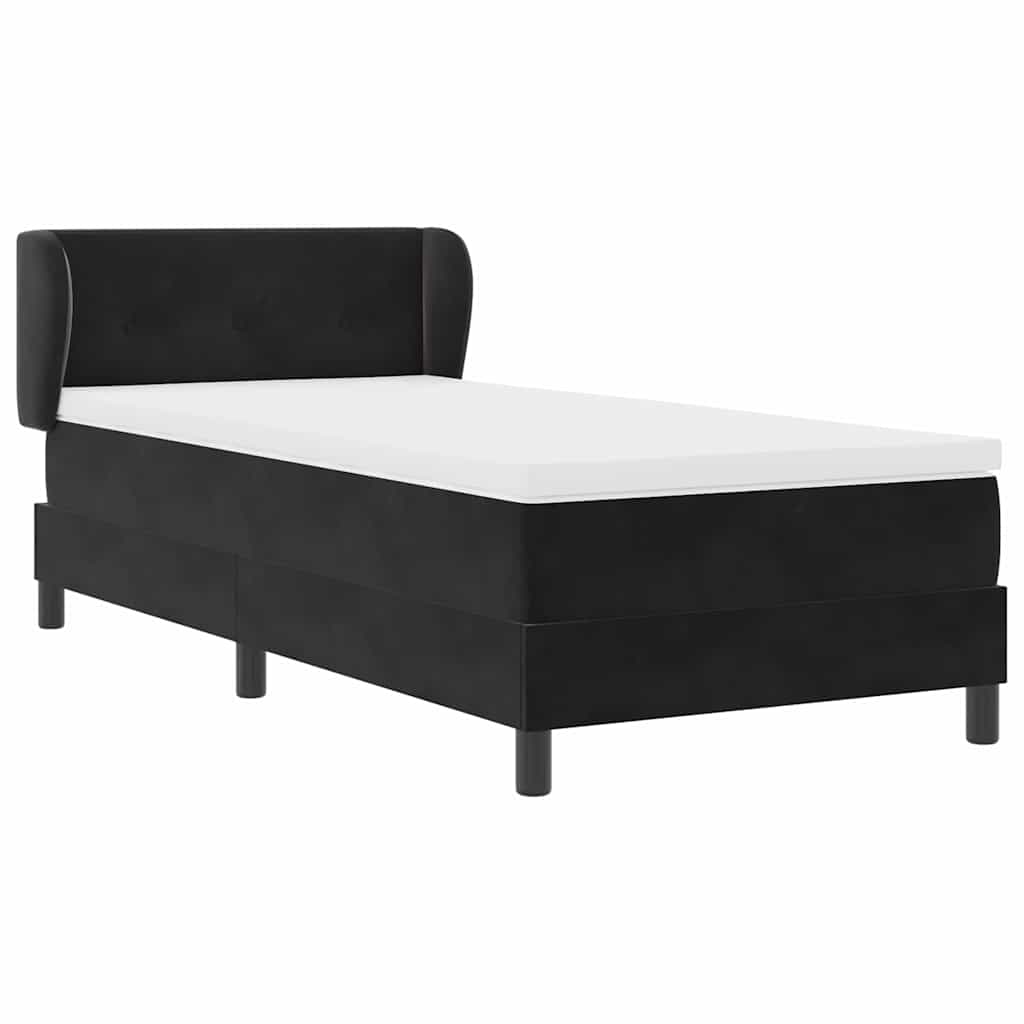 Krevet s opruga kutije s uzglavljem Crna 80 x 200 cm Baršun