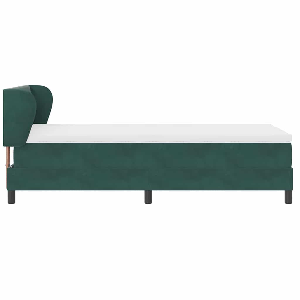 Krevet s opruga kutije Tamnozelena 90 x 200 cm Baršun