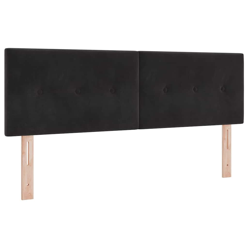 Krevet s opruga kutije s uzglavljem Crna 140 x 190 cm Baršun