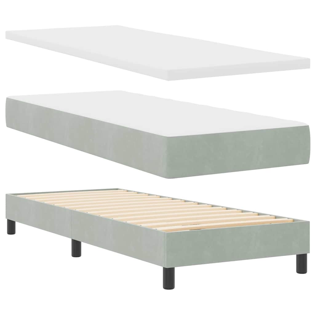 Krevet s opruga kutije Svjetlosiva 80 x 200 cm Baršun