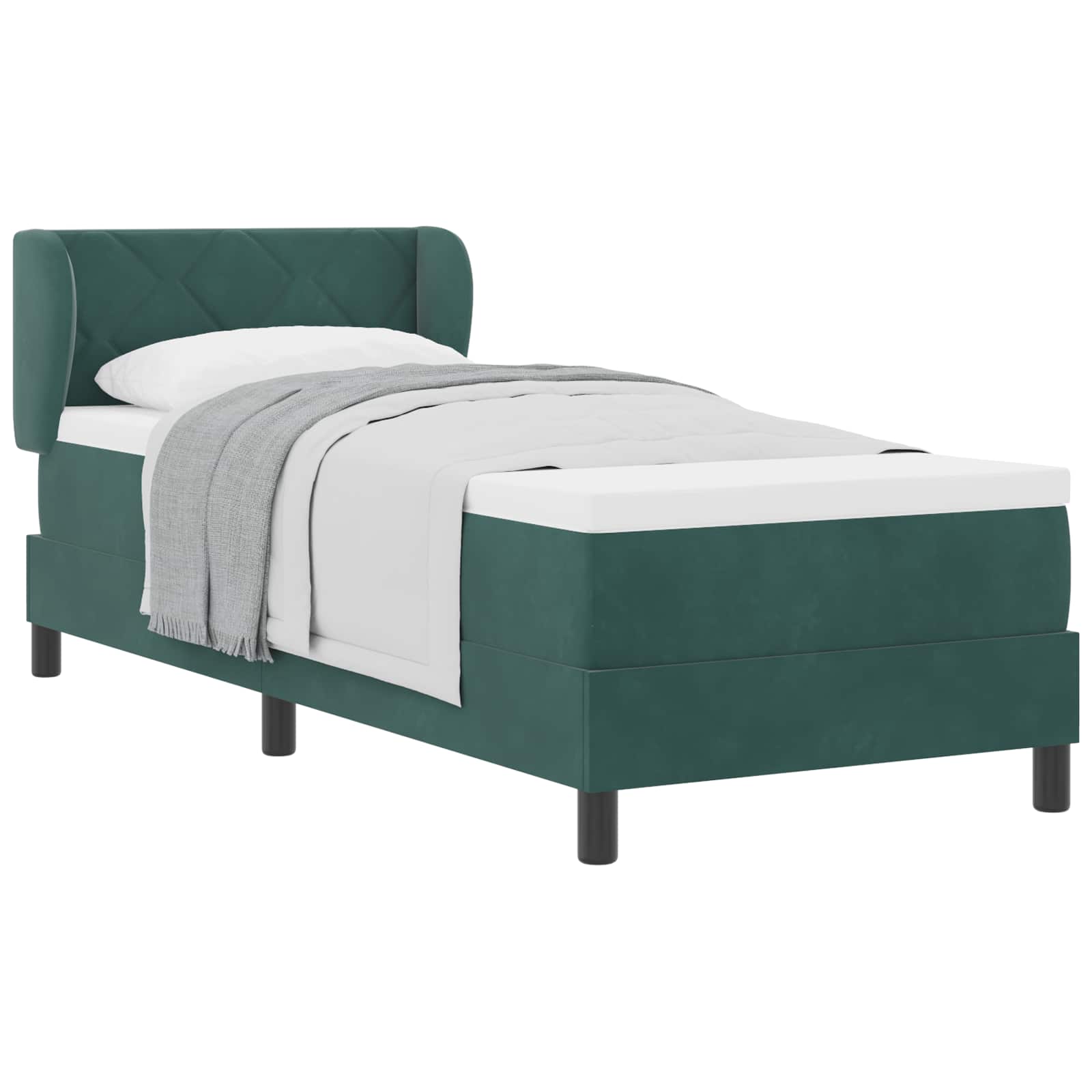 Krevet s opruga kutije Tamnozelena 80 x 200 cm Baršun