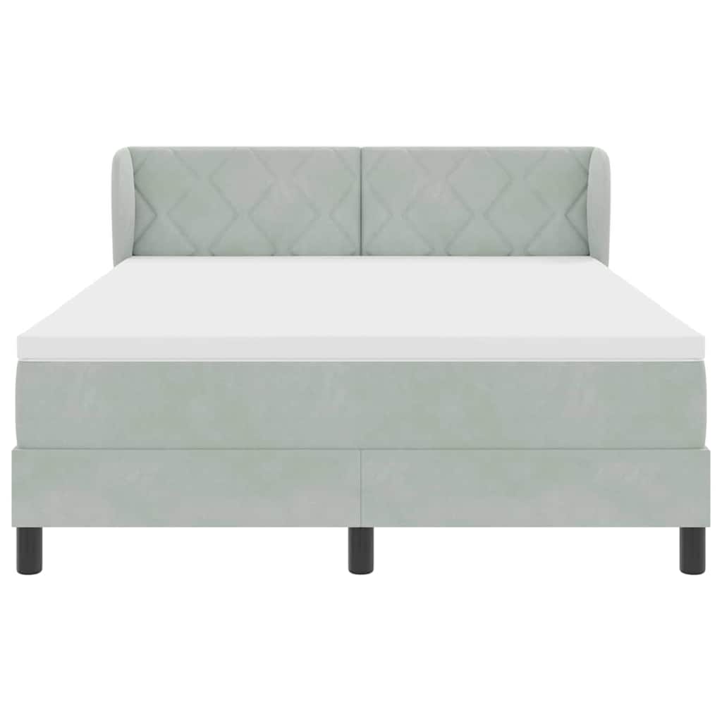 Krevet s opruga kutije Svjetlosiva 140 x 200 cm Baršun