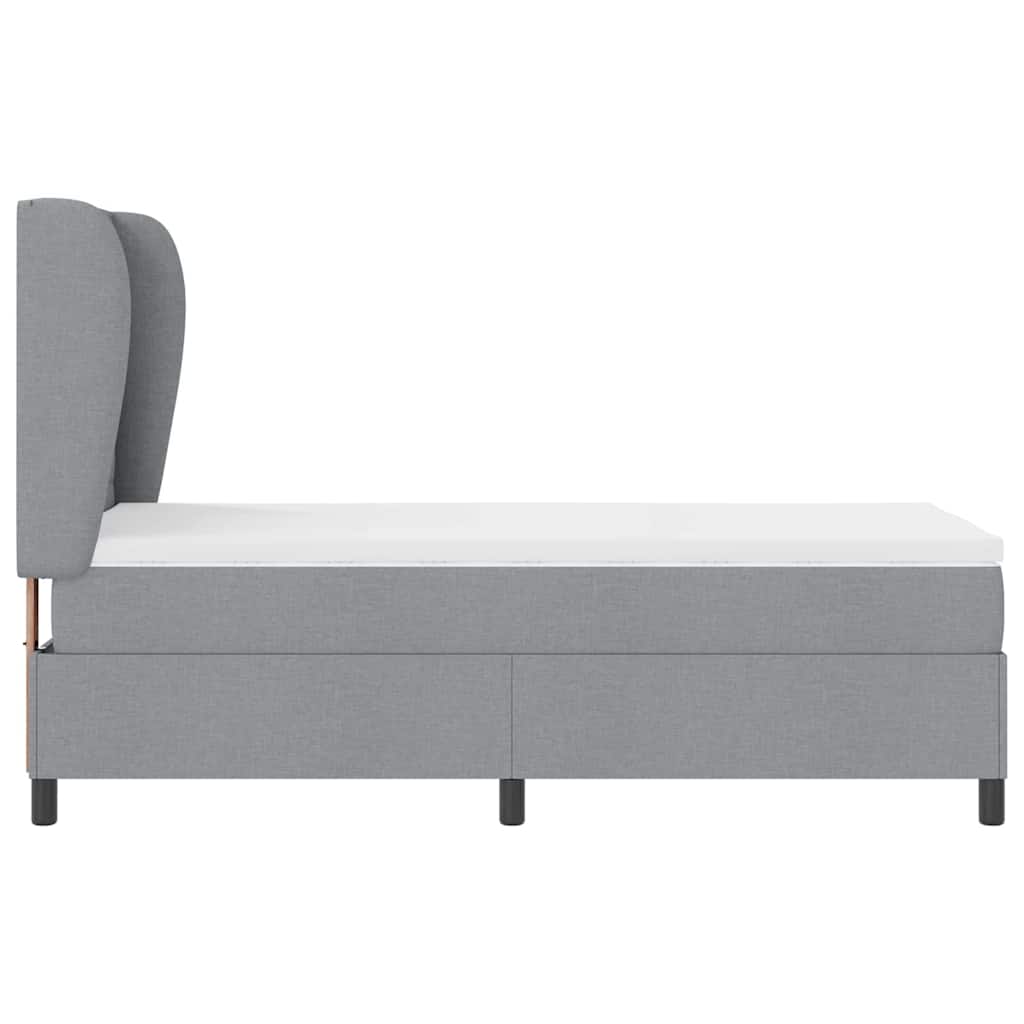 Krevet s opruga kutije Svjetlosiva 90 x 190 cm tkanina