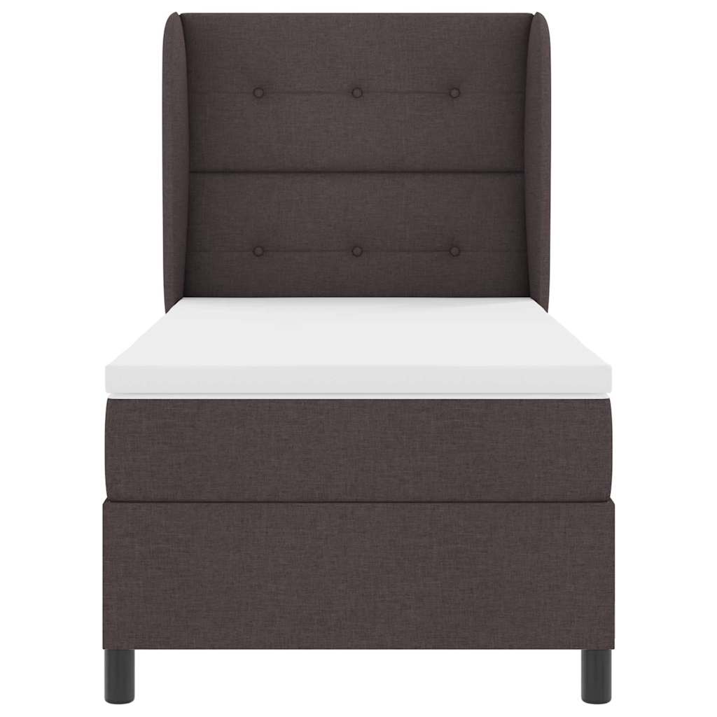 Krevet s opruga kutije Tamno smeđa 80 x 200 cm tkanina
