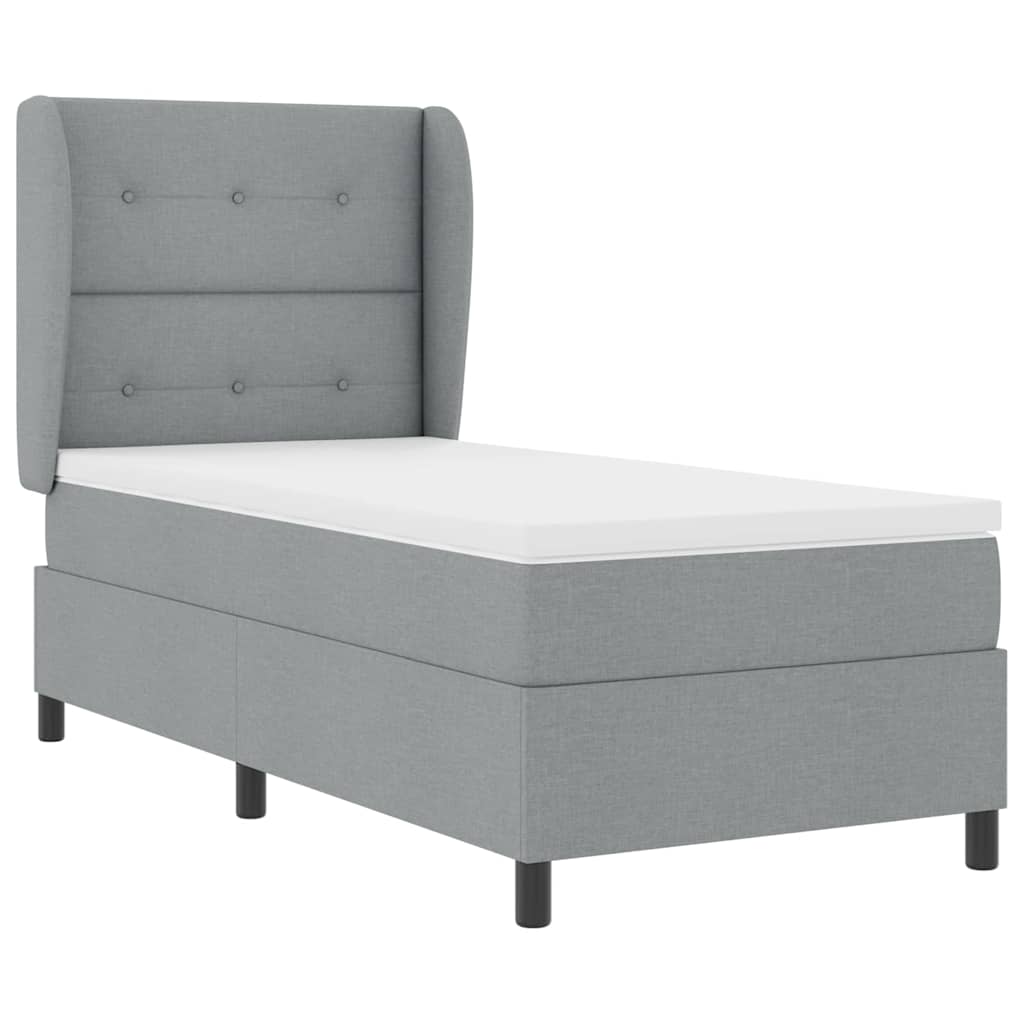 Krevet s opruga kutije Svjetlosiva 90 x 190 cm tkanina