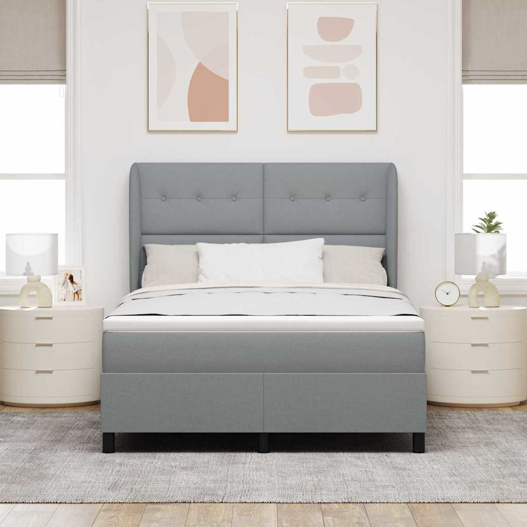 Krevet s opruga kutije Svjetlosiva 140 x 200 cm tkanina