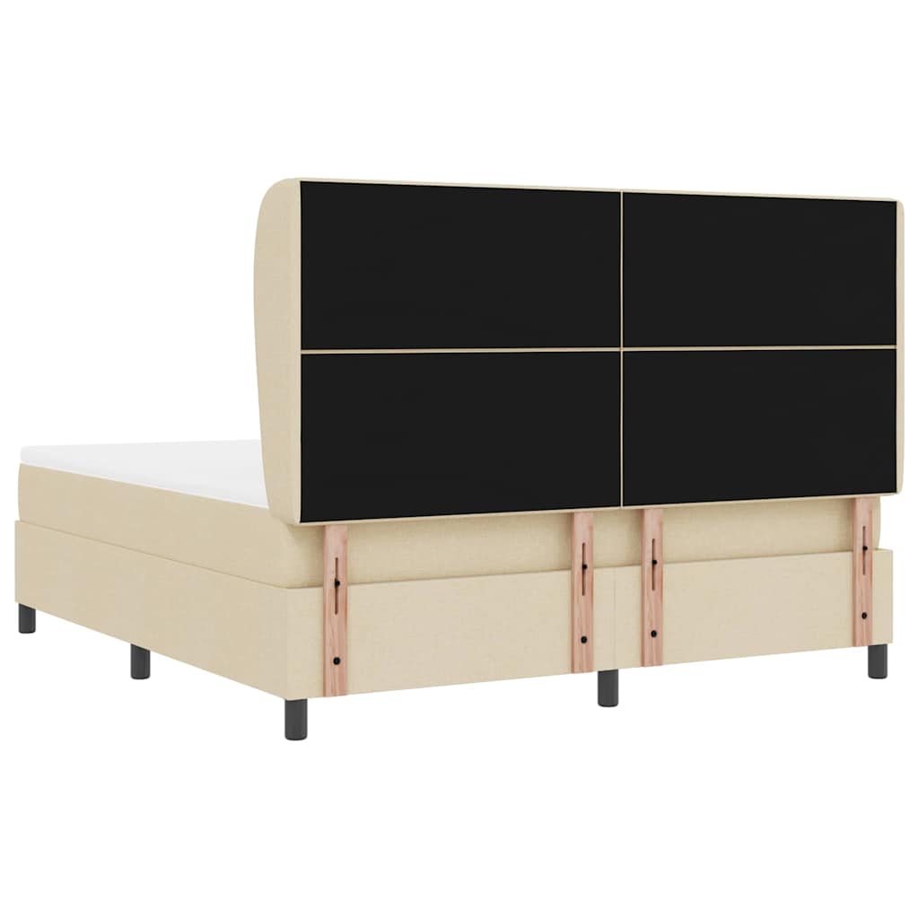Krevet s opruga kutije s uzglavljem Krema 180 x 200 cm tkanina