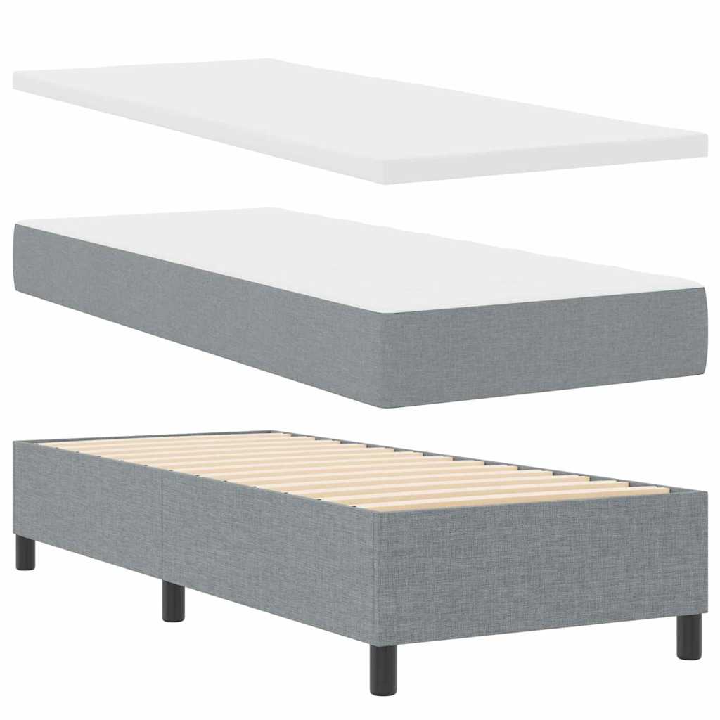 Krevet s opruga kutije Svjetlosiva 80 x 200 cm tkanina