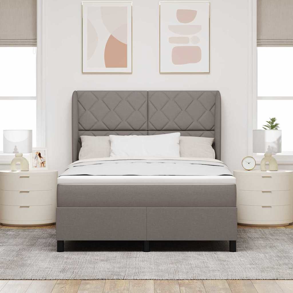Krevet s opruga kutije Sivo-smeđa 140 x 200 cm tkanina