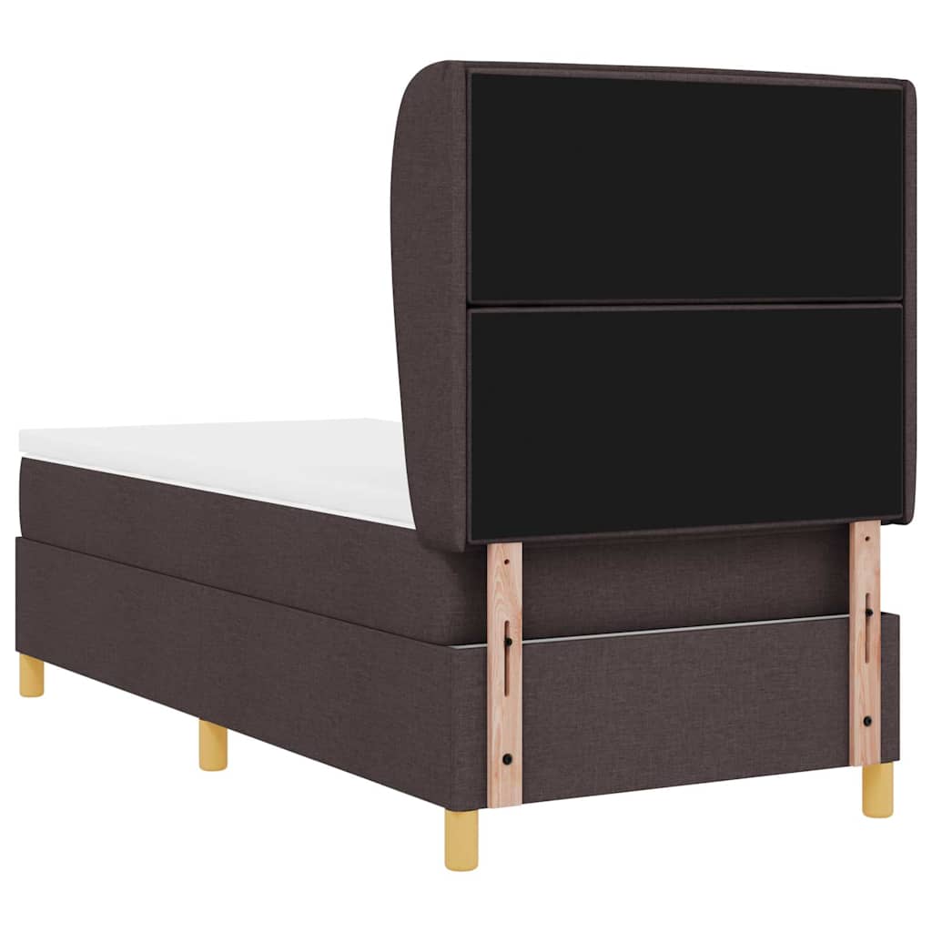 Krevet s opruga kutije Tamno smeđa 200 x 90 cm tkanina