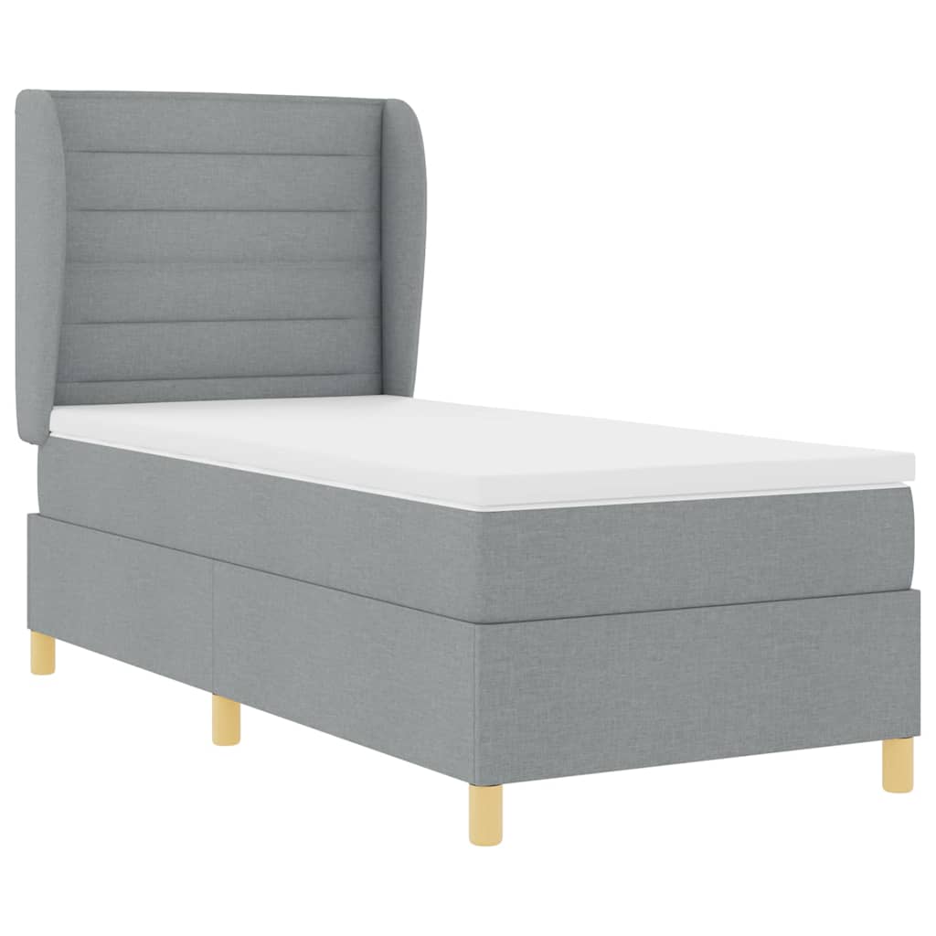 Krevet s opruga kutije Svijetlo siva 200 x 100 cm tkanina