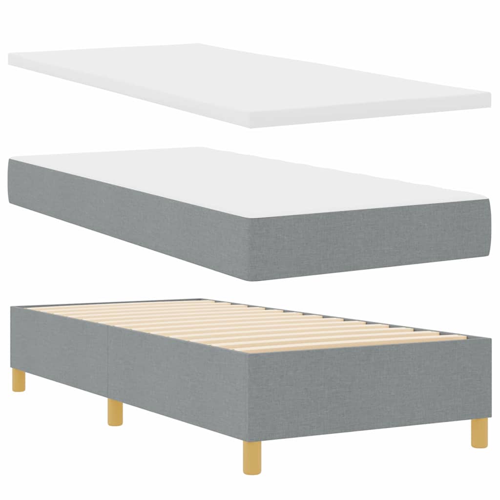 Krevet s opruga kutije Svijetlo siva 200 x 100 cm tkanina