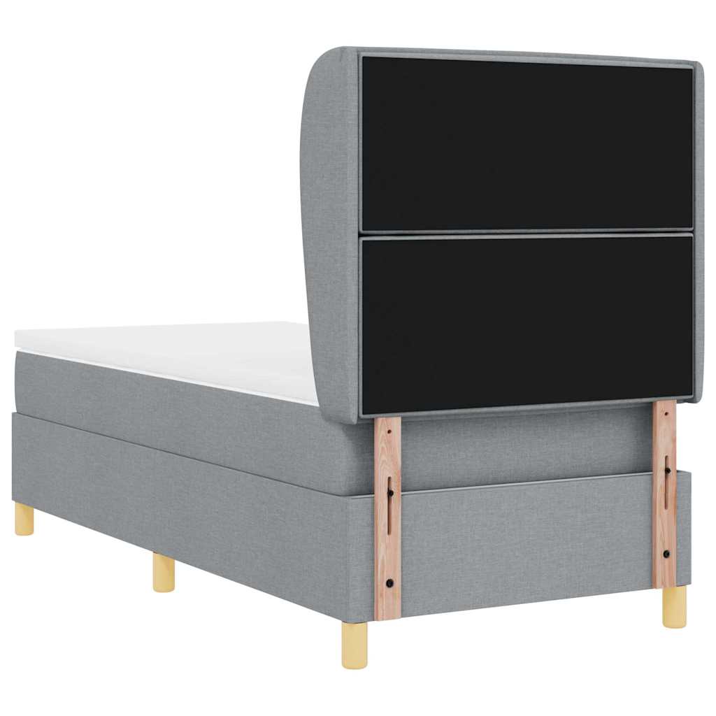 Krevet s opruga kutije Svijetlo siva 200 x 100 cm tkanina