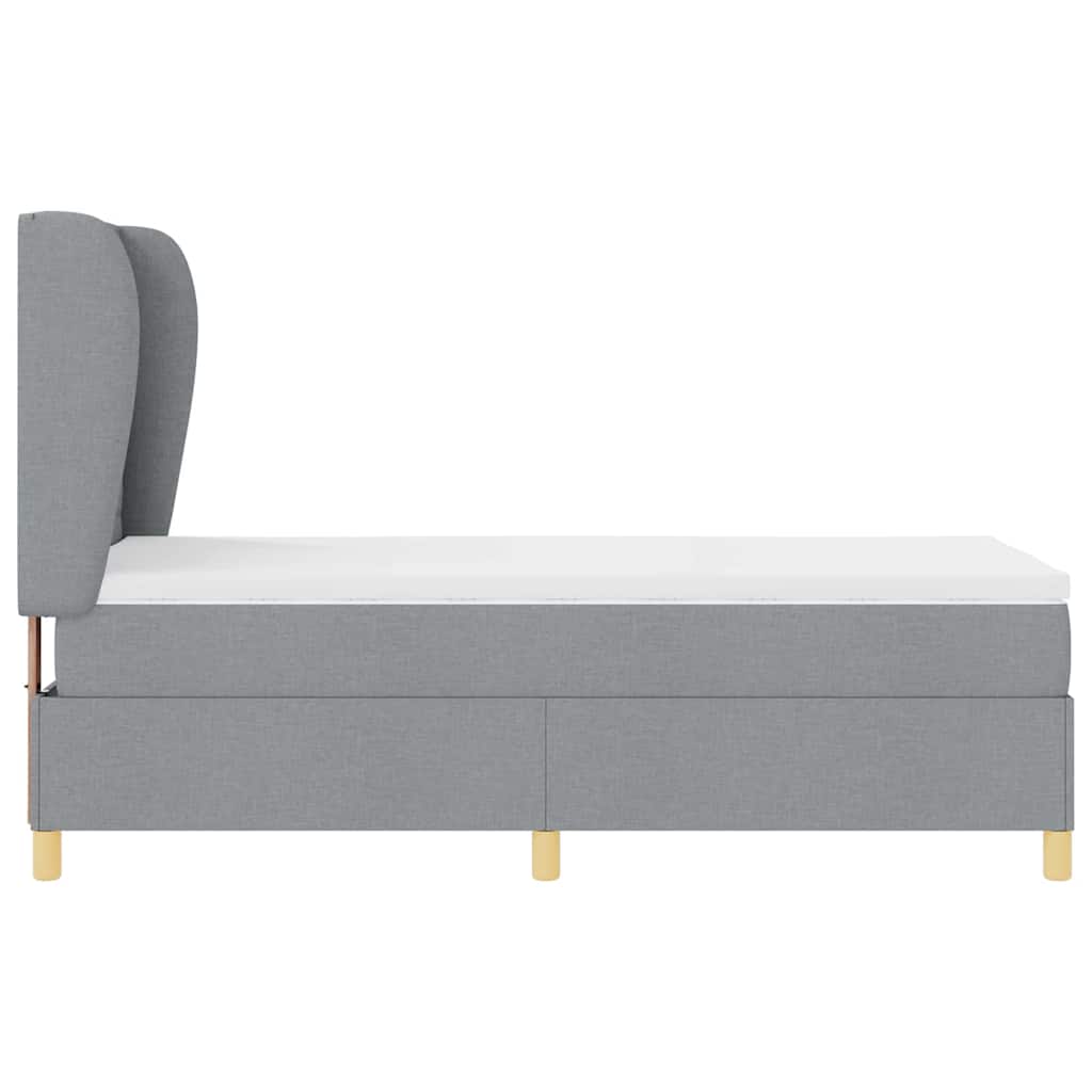 Krevet s opruga kutije Svijetlo siva 200 x 100 cm tkanina