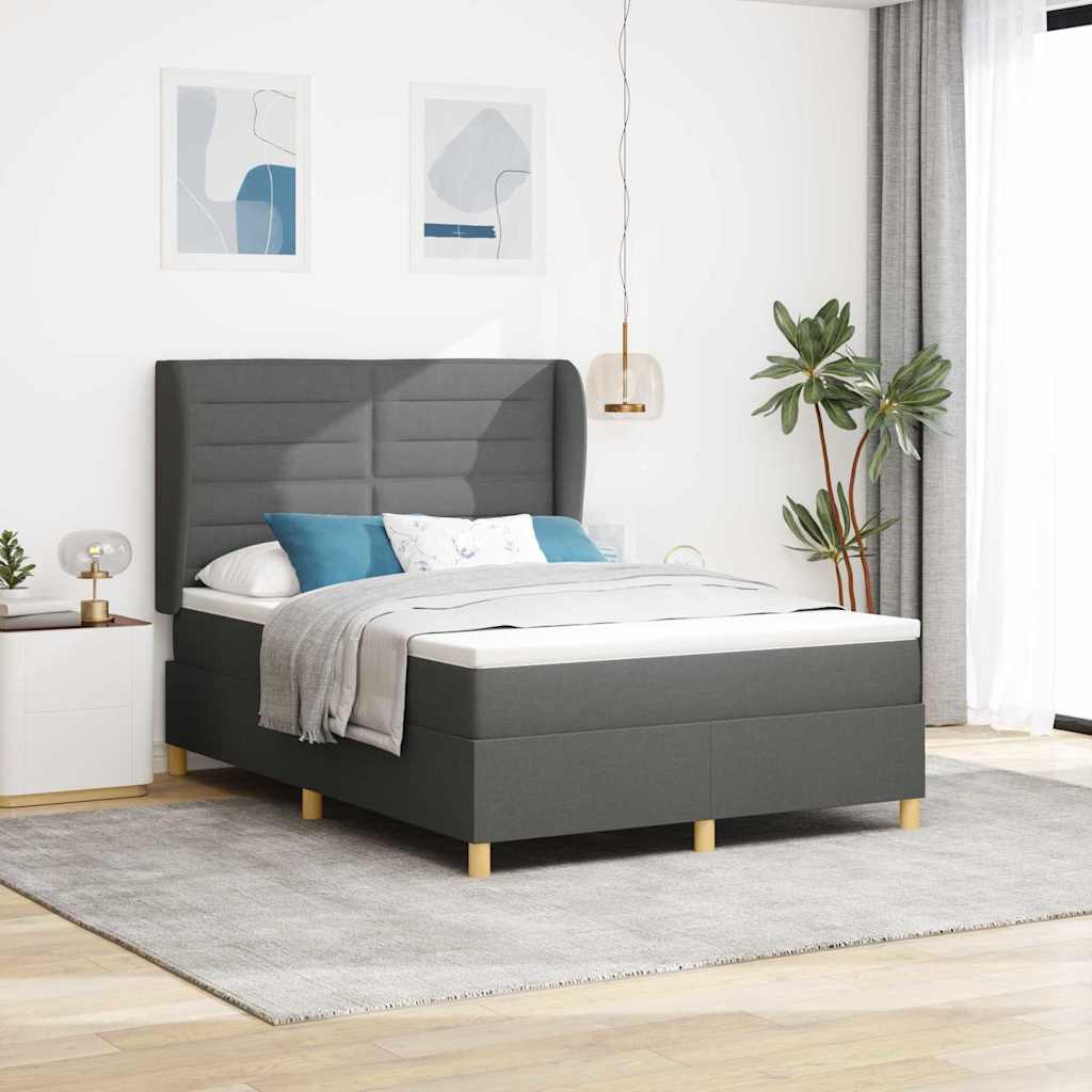 Podna opruga s madracem Tamno siva 90x190 cm Tamno siva tkanina