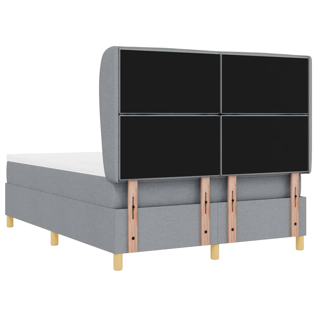 Krevet s opruga kutije Svijetlo siva 200 x 140 cm tkanina