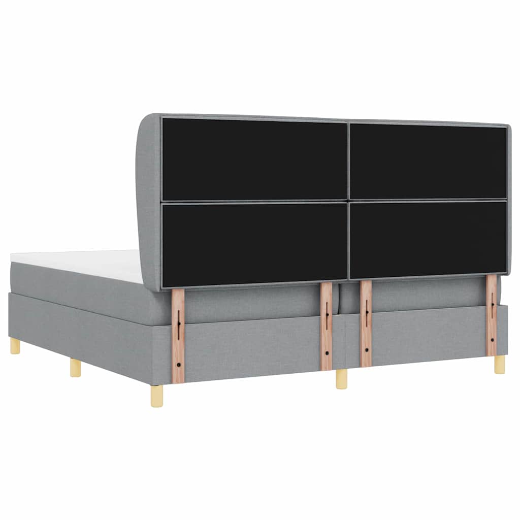 Krevet s opruga kutije Svijetlo siva 200 x 200 cm tkanina
