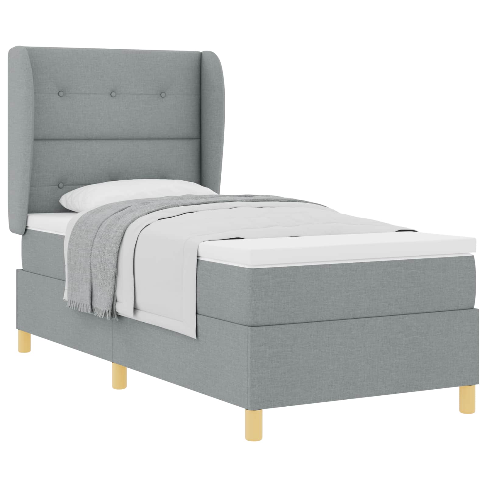 Krevet s opruga kutije Svijetlo siva 200 x 80 cm tkanina