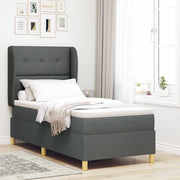 Krevet s opruga kutije Tamno siva 200 x 80 cm tkanina