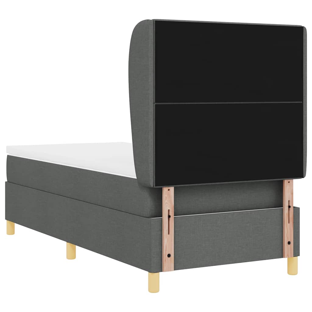 Krevet s opruga kutije Tamno siva 200 x 80 cm tkanina