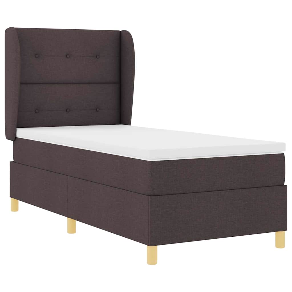 Krevet s opruga kutije Tamno smeđa 200 x 90 cm tkanina