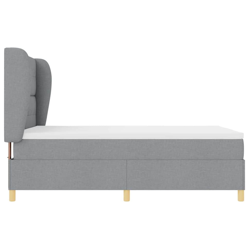 Krevet s opruga kutije Svijetlo siva 200 x 140 cm tkanina
