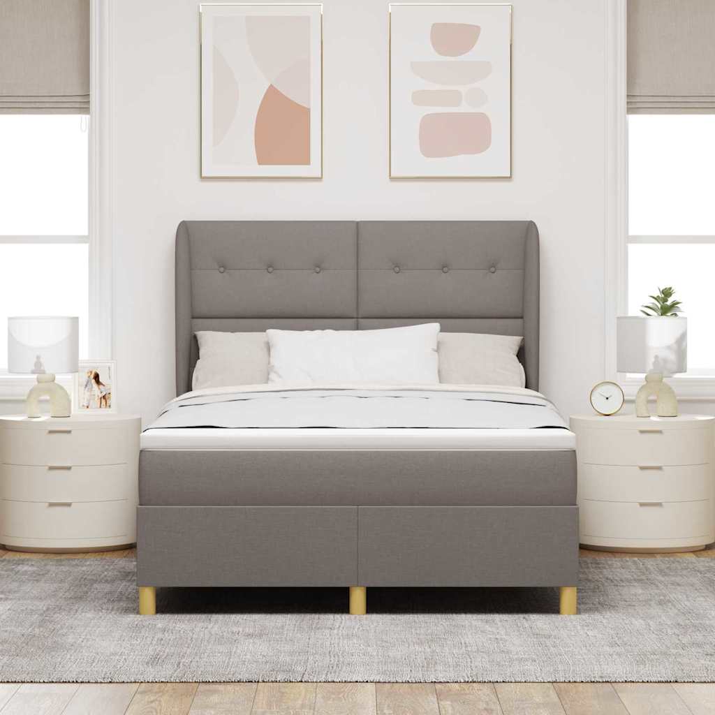 Krevet s opruga kutije Sivo-smeđa 200 x 160 cm tkanina