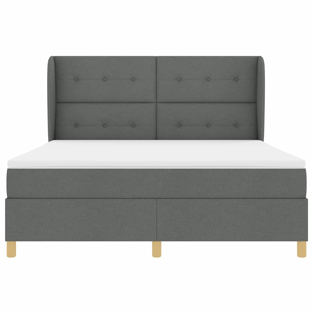Krevet s opruga kutije Tamno siva 200 x 180 cm tkanina