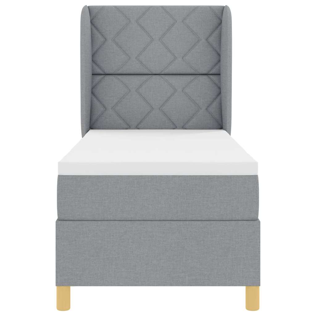 Krevet s opruga kutije Svijetlo siva 200 x 80 cm tkanina