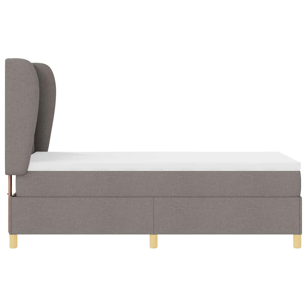 Krevet s opruga kutije Sivo-smeđa 200 x 90 cm tkanina
