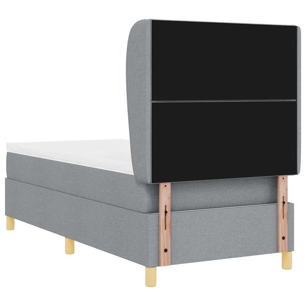 Krevet s opruga kutije Svijetlo siva 200 x 100 cm tkanina