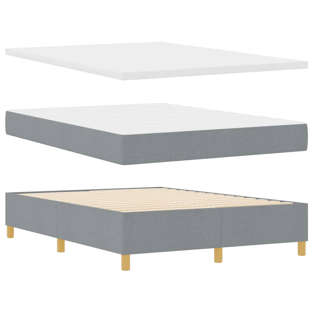 Krevet s opruga kutije Svijetlo siva 200 x 140 cm tkanina