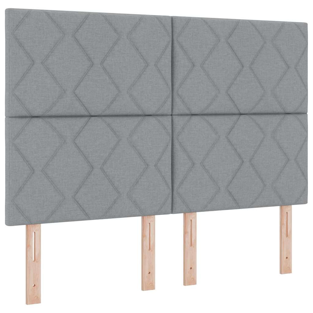 Krevet s opruga kutije Svijetlo siva 200 x 140 cm tkanina