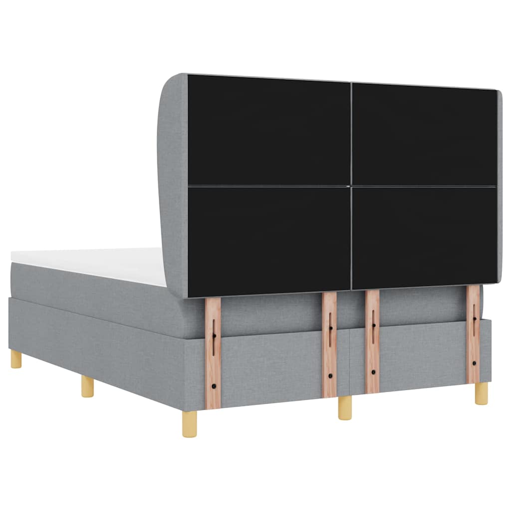 Krevet s opruga kutije Svijetlo siva 200 x 140 cm tkanina