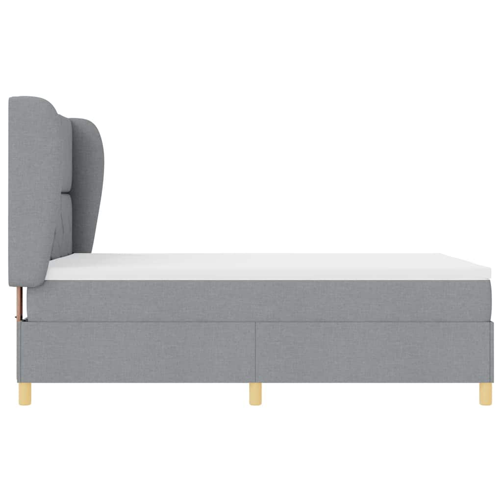 Krevet s opruga kutije Svijetlo siva 200 x 140 cm tkanina