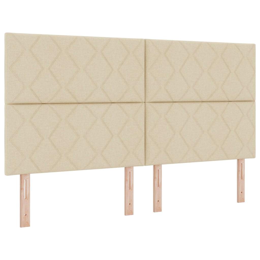 Krevet s opruga kutije s uzglavljem Krema 200 x 180 cm tkanina