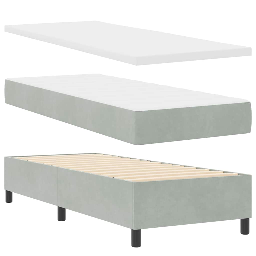 Krevet s opruga kutije Svijetlo siva 200 x 80 cm Baršun