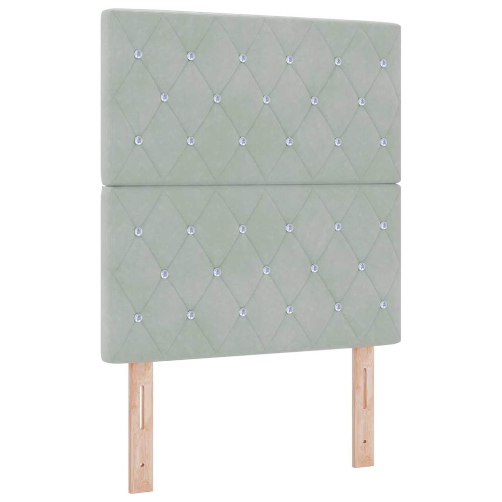 Krevet s opruga kutije Svijetlo siva 200 x 80 cm Baršun