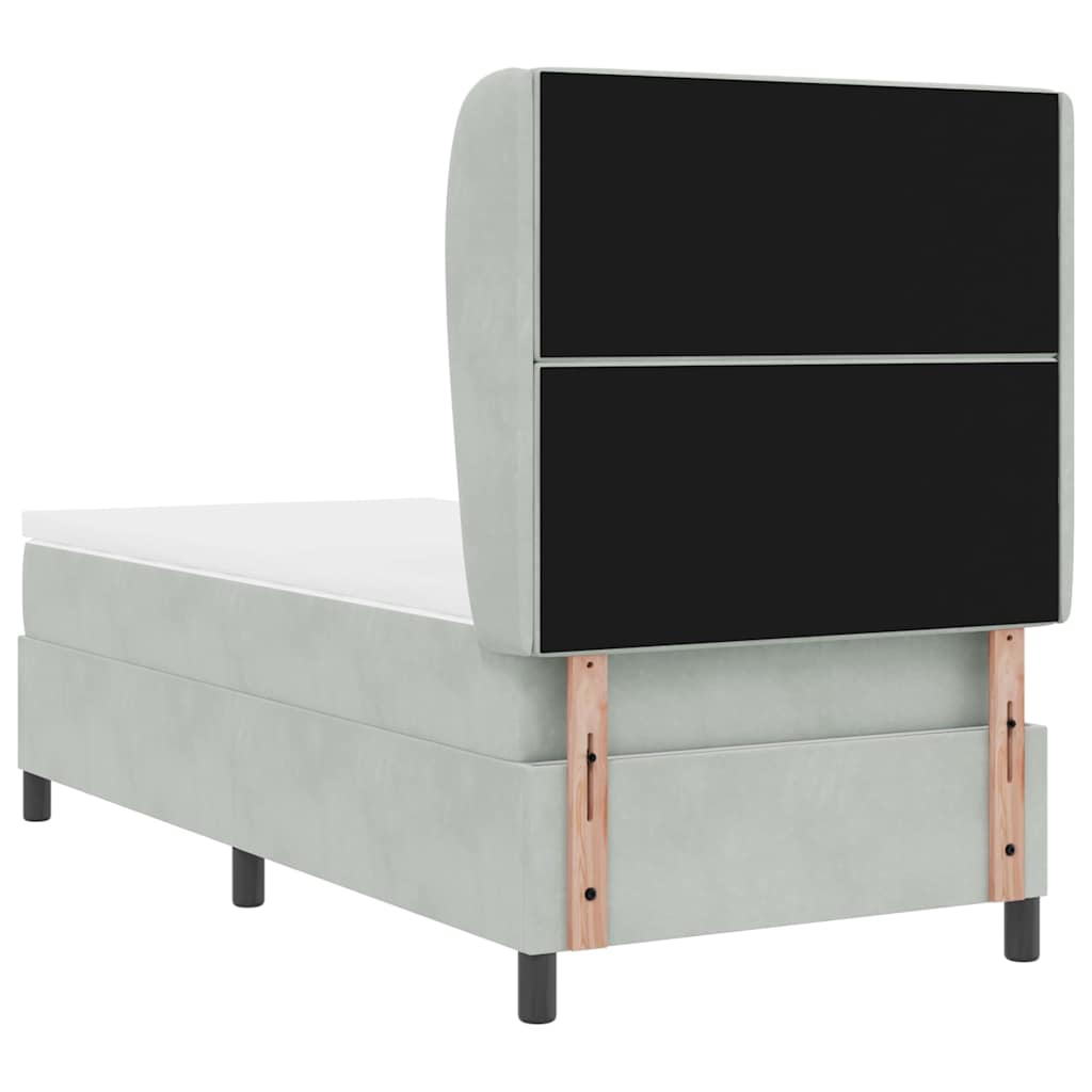 Krevet s opruga kutije Svijetlo siva 200 x 100 cm Baršun