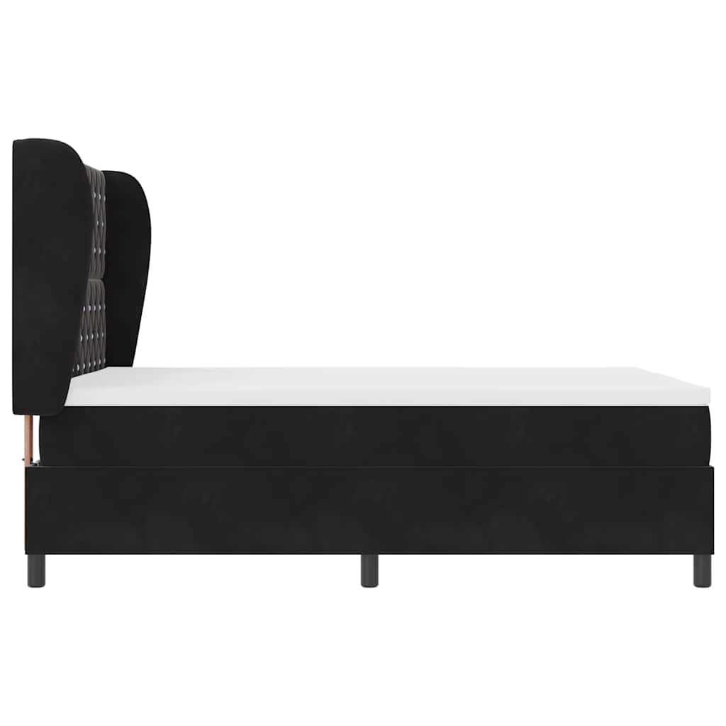 Krevet s opruga kutije s madracem Crna 200 x 140 cm Baršun