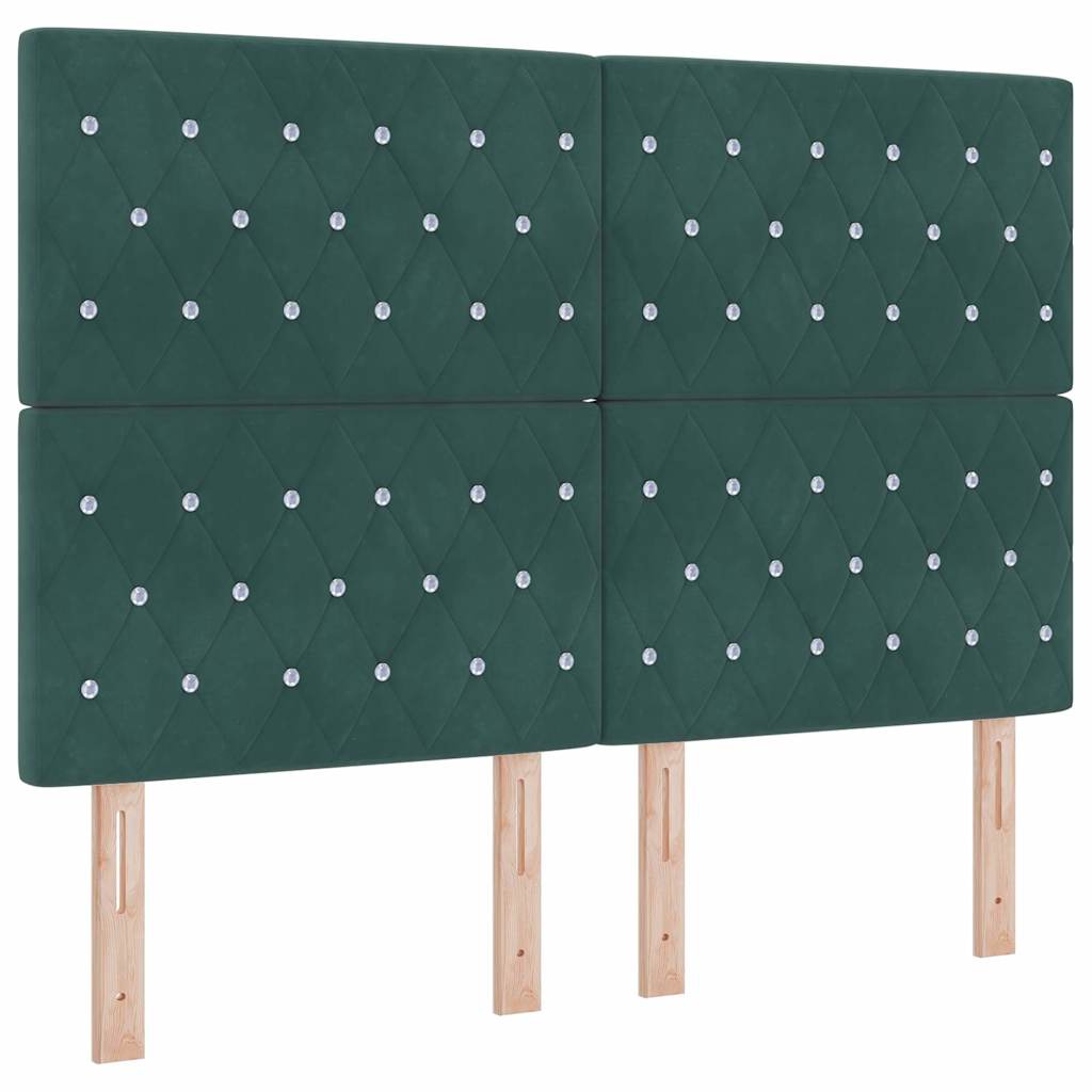 Krevet s opruga kutije Tamnozelena 200 x 140 cm Baršun
