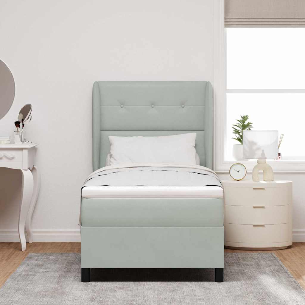 Krevet s opruga kutije Svijetlo siva 200 x 80 cm Baršun